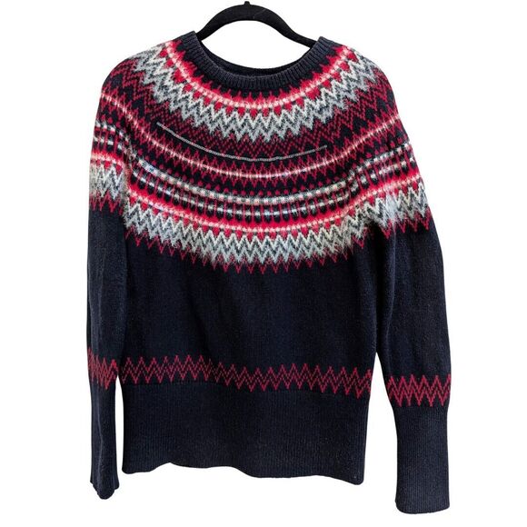 Tommy Hilfiger Sweater Womens Small Fair Isle Wool Blend Sequin Nordic Ski Lodge - Picture 1 of 8